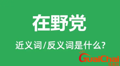 ​在野党是什么意思？在野党的意思是什么？