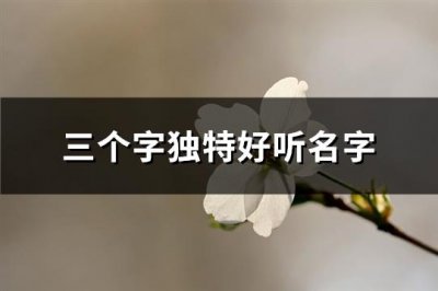 ​三个字独特好听名字(精选587个)