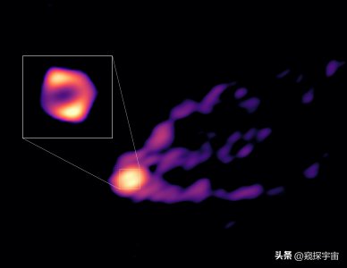 ​拍到黑洞新图像：一颗吞噬物质的黑洞，三股长长的射流
